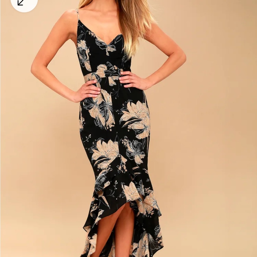 Lulus black floral dress